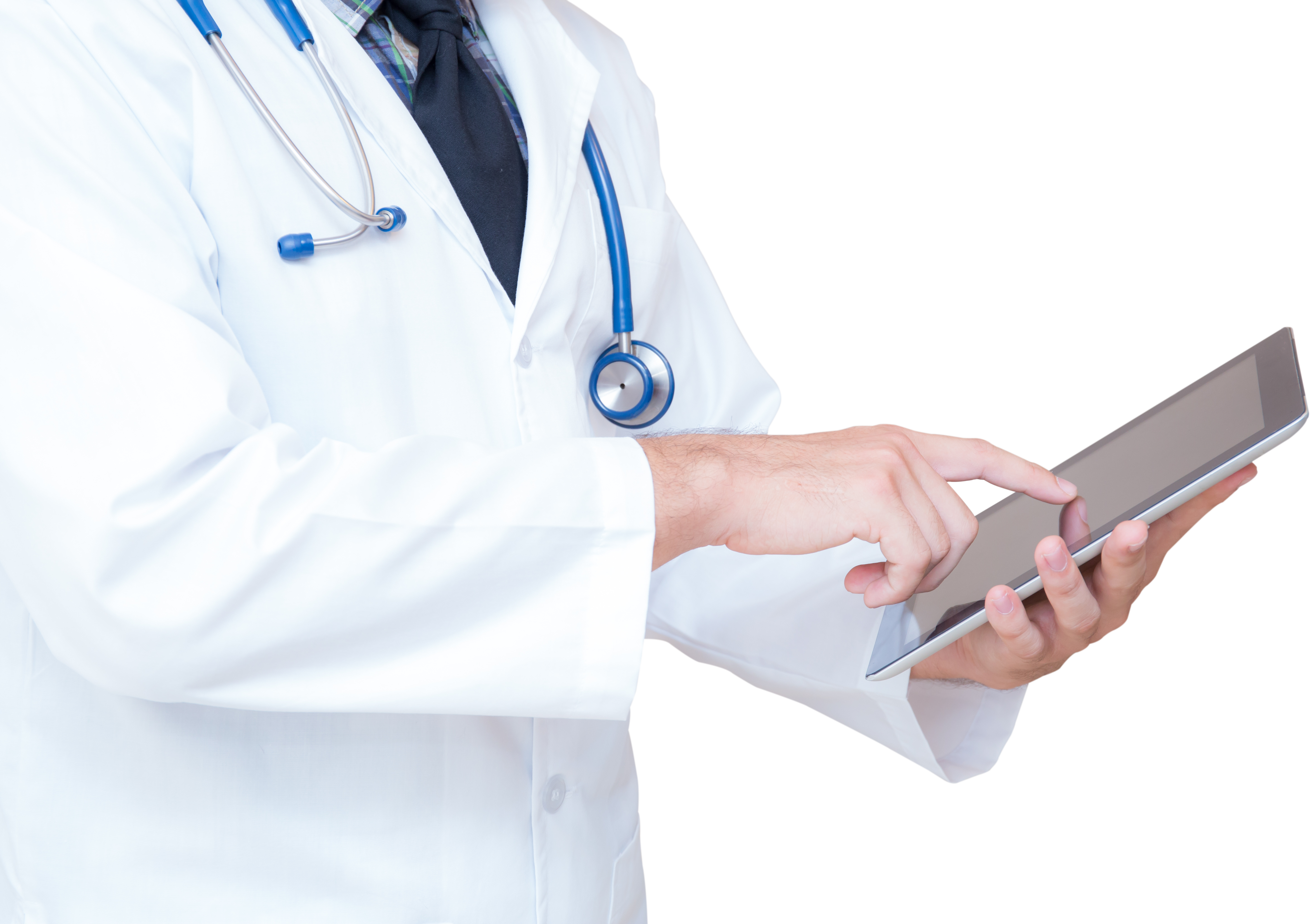 Portrait doctor man holding tablet
